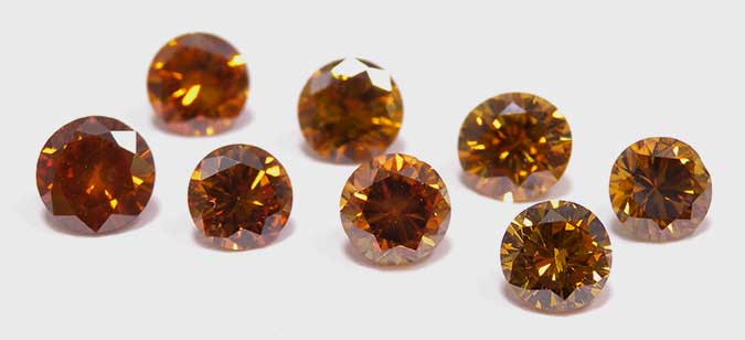 Diamanti naturali bruno arancio